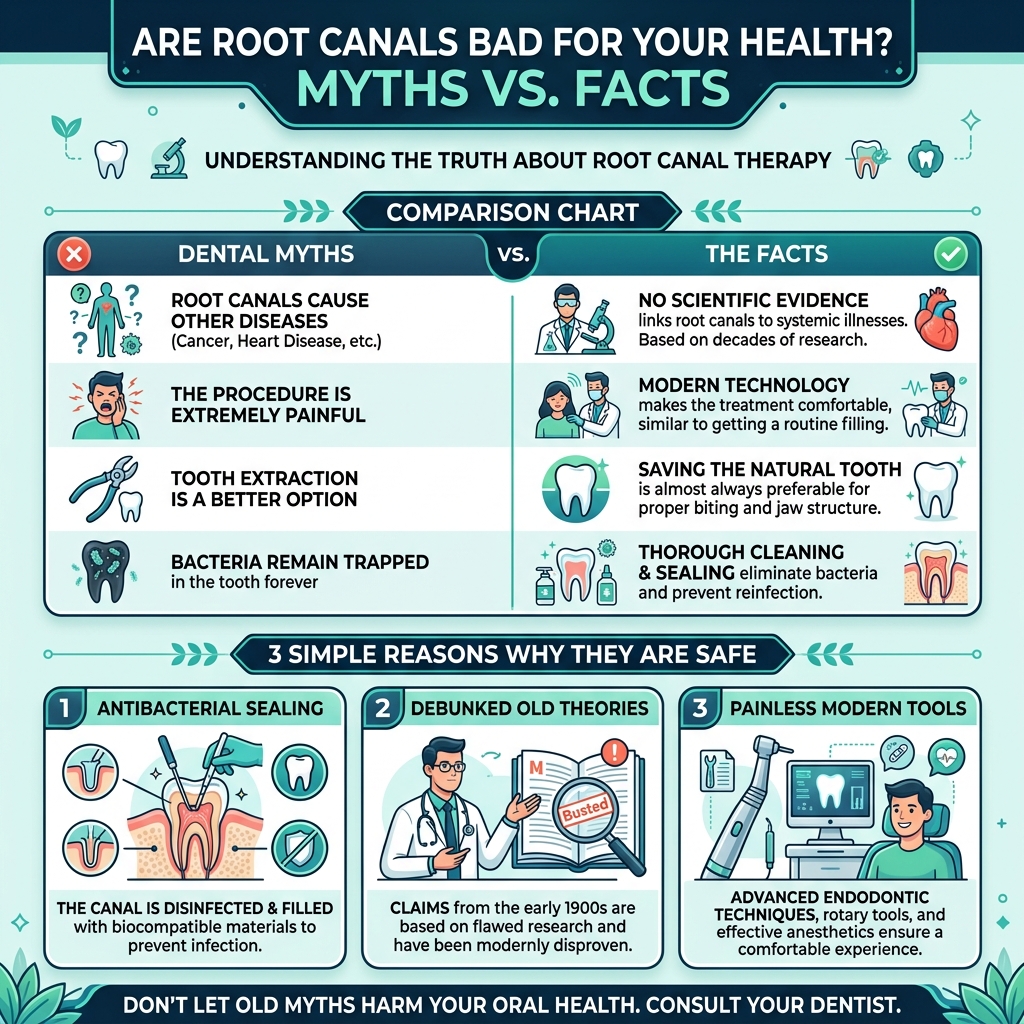 Infographic - Are Root Canals Bad for Your Health? Myths vs. Facts (2026 Guide)