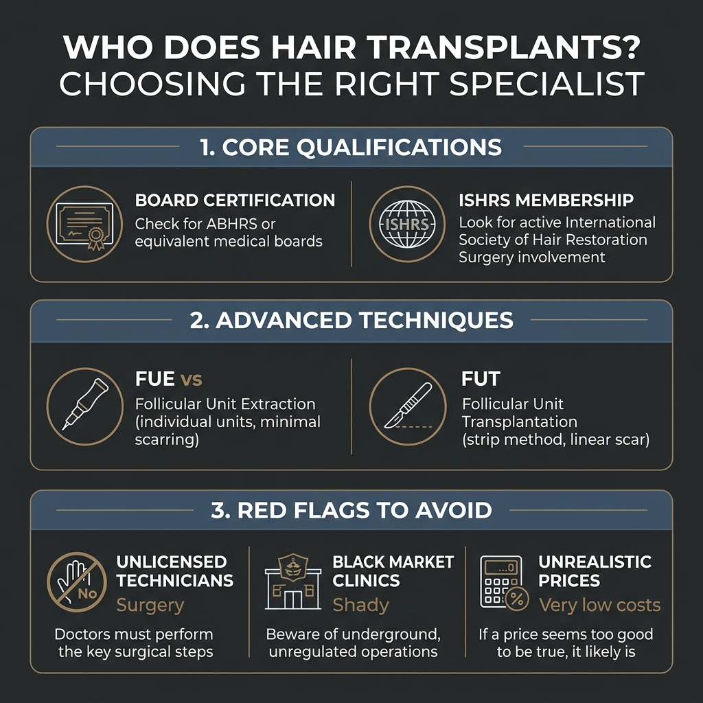 Infographic - Who Does Hair Transplants? A Guide to Choosing the Right Specialist