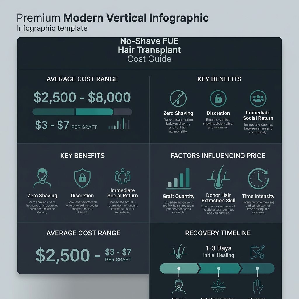 Infographic - How Much Is a No-Shave FUE Hair Transplant? Complete Cost & Guide