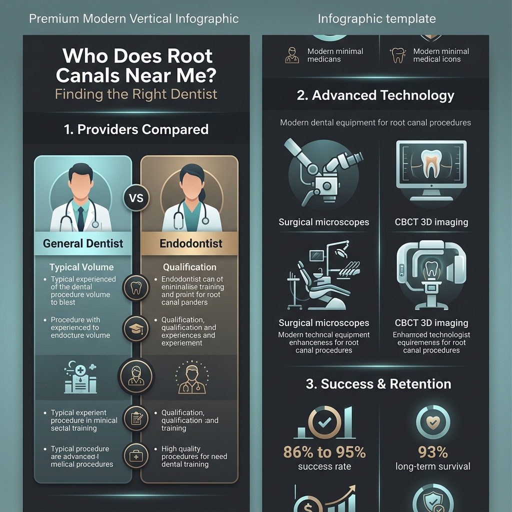 Infographic - Who Does Root Canals Near Me? A Guide to Finding the Right Dentist