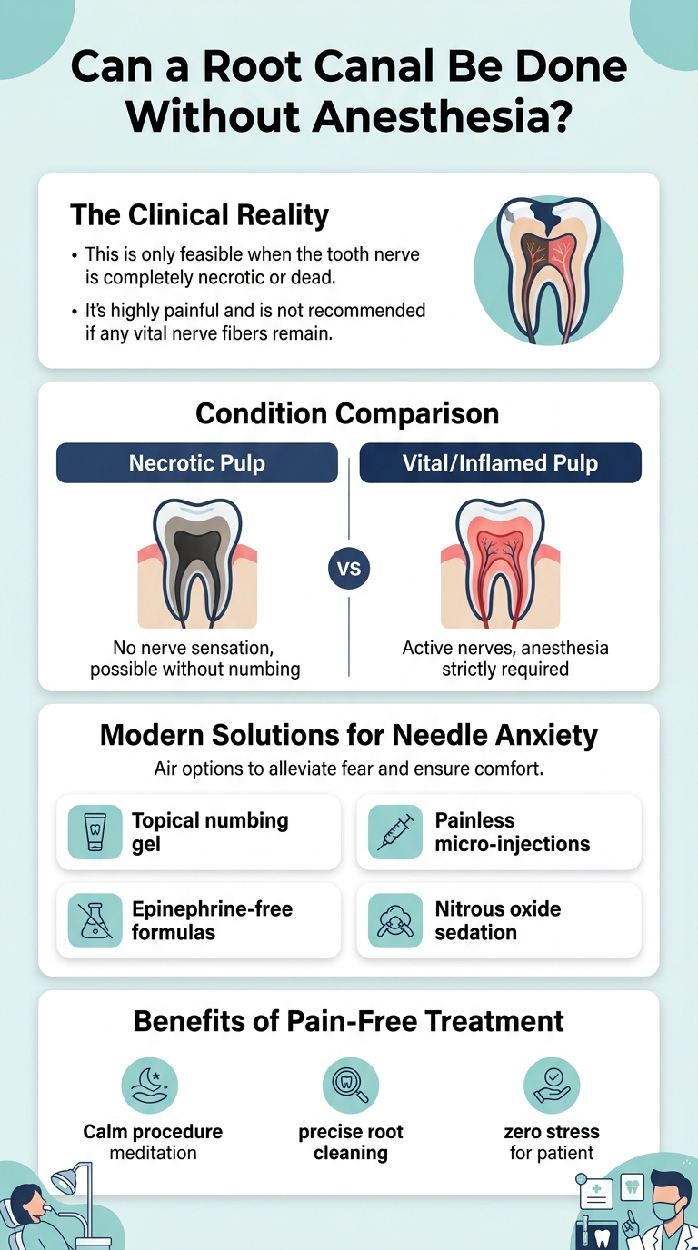 Infographic - Can a Root Canal Be Done Without Anesthesia? Facts, Risks & Painless Options
